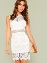 Load image into Gallery viewer, Scalloped Hem Guipure Lace Bodycon Dress
