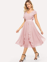 Load image into Gallery viewer, Flounce Detail Layered Midi Dress
