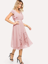 Load image into Gallery viewer, Flounce Detail Layered Midi Dress
