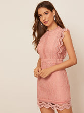 Load image into Gallery viewer, Keyhole Back Sleeveless Lace Bodycon Dress
