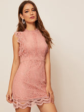 Load image into Gallery viewer, Keyhole Back Sleeveless Lace Bodycon Dress
