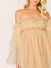 Load image into Gallery viewer, Off Shoulder Ruffle Mesh Dress
