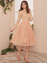Load image into Gallery viewer, 3D Applique Mesh Overlay Dress
