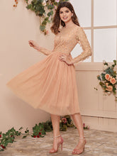 Load image into Gallery viewer, 3D Applique Mesh Overlay Dress
