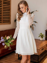 Load image into Gallery viewer, Missord Mock-neck Lace Sleeve Schiffy Dress
