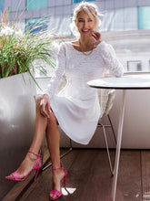 Load image into Gallery viewer, Open Back Bow Detail Lace Bodice Dress
