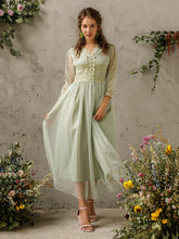 Load image into Gallery viewer, Contrast Lace Dobby Mesh Dress
