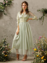Load image into Gallery viewer, Contrast Lace Dobby Mesh Dress
