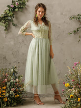 Load image into Gallery viewer, Contrast Lace Dobby Mesh Dress
