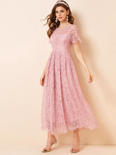 Load image into Gallery viewer, Tie Back Solid Lace Dress

