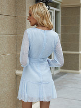 Load image into Gallery viewer, Swiss Dot Chiffon Belted Wrap Dress
