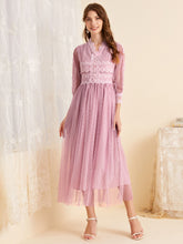 Load image into Gallery viewer, Contrast Lace Dobby Mesh Dress
