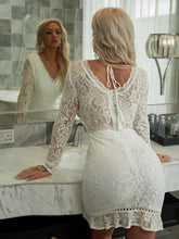 Load image into Gallery viewer, Tie Back Ruffle Hem Lace Dress
