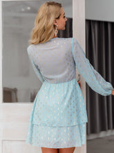 Load image into Gallery viewer, Layered Hem Gold Geo Print Dress
